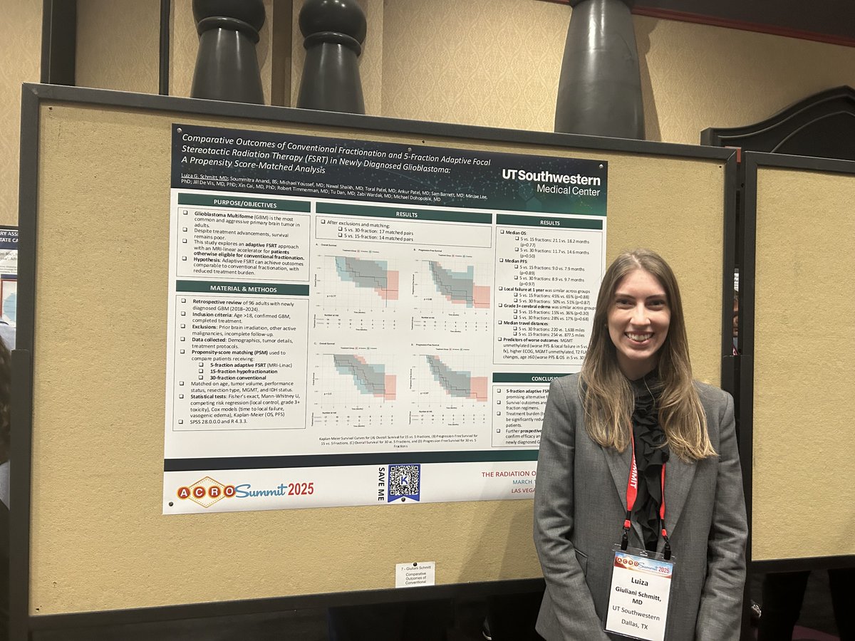 UTSW Radiation Oncology (@utsw_radonc) on Twitter photo Poster presentations at #ACRO2025 from one of our PGY-2 medical residents, Dr. Holly Grace, and senior research associate, Dr. <a href="/giuliani_luiza/">Luiza Giuliani Schmitt, MD</a>. Poster presentations at #ACRO2025 from one of our PGY-2 medical residents, Dr. Holly Grace, and senior research associate, Dr. <a href="/giuliani_luiza/">Luiza Giuliani Schmitt, MD</a>.