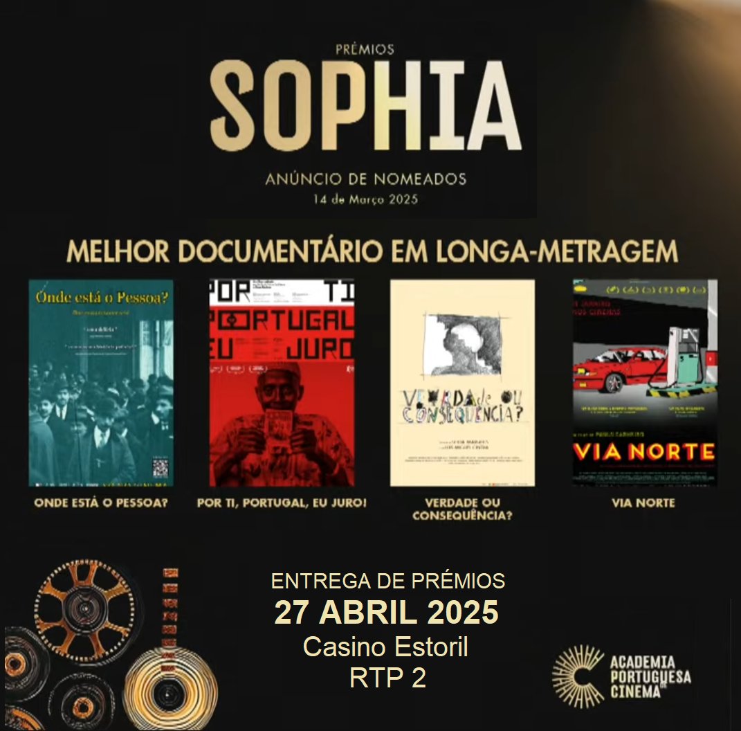AbertaObra's tweet photo. Onde está o Pessoa? nomeado para a categoria de Melhor Documentário em Longa-metragem dos Prémios Sophia 2025. Entrega de prémios marcada para 27 de Abril. https://t.co/GtQACELbwM
#ondeestaopessoa #fernandopessoa #premiossophia #cinemaportugues https://t.co/5l2CjWJRjz