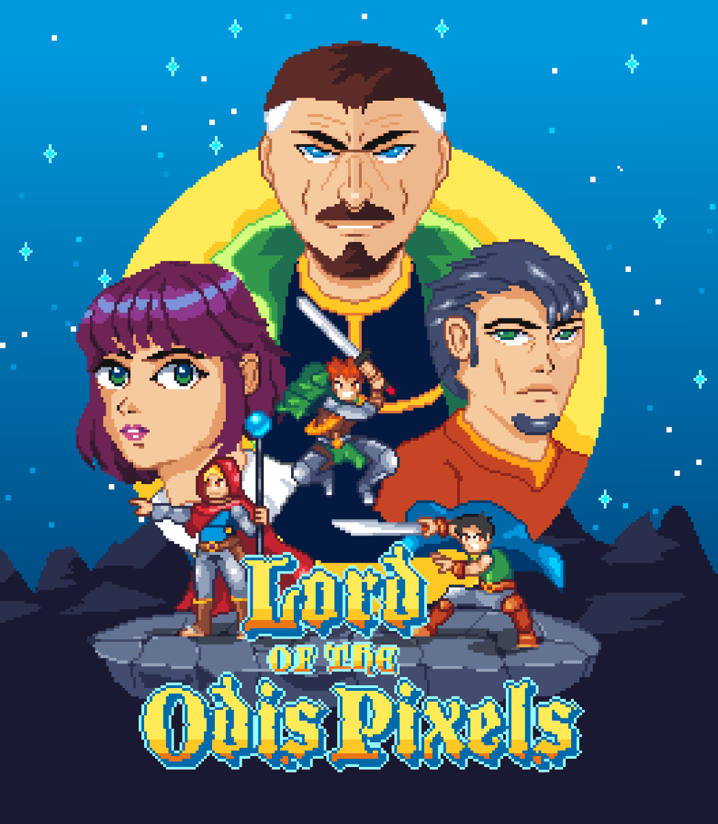 odispixel's tweet photo. Final design for my Fantasy Characters Challenge.🧵

I went for a Movie poster look for the entire work. 

Will be starting another design thread for another theme.

Also will you play this as a game?
#pixelart #indiegame #ドット絵 https://t.co/MAjAOI8nYW