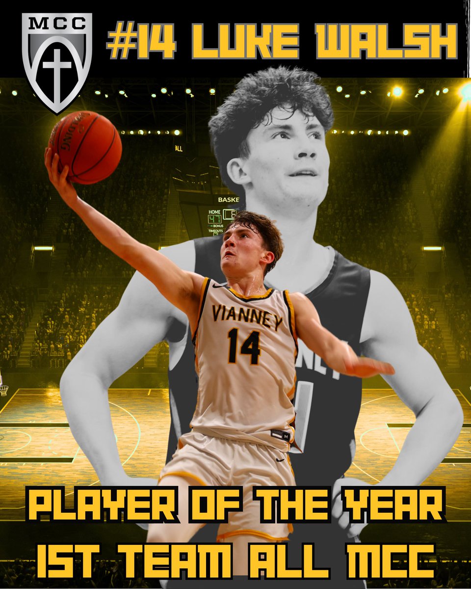 Vianney Basketball (@vianneyhoops) on Twitter photo Congrats to <a href="/LukeWalsh1414/">Luke Walsh</a> on being named 1st team all MCC and back to back MCC Player of the Year. Luke averaged 34.8 ppg, 5.9 rpg, 2.5 apg and 2.25 spg with shooting splits of 51.9/43.6/87.3 Congrats to <a href="/LukeWalsh1414/">Luke Walsh</a> on being named 1st team all MCC and back to back MCC Player of the Year. Luke averaged 34.8 ppg, 5.9 rpg, 2.5 apg and 2.25 spg with shooting splits of 51.9/43.6/87.3