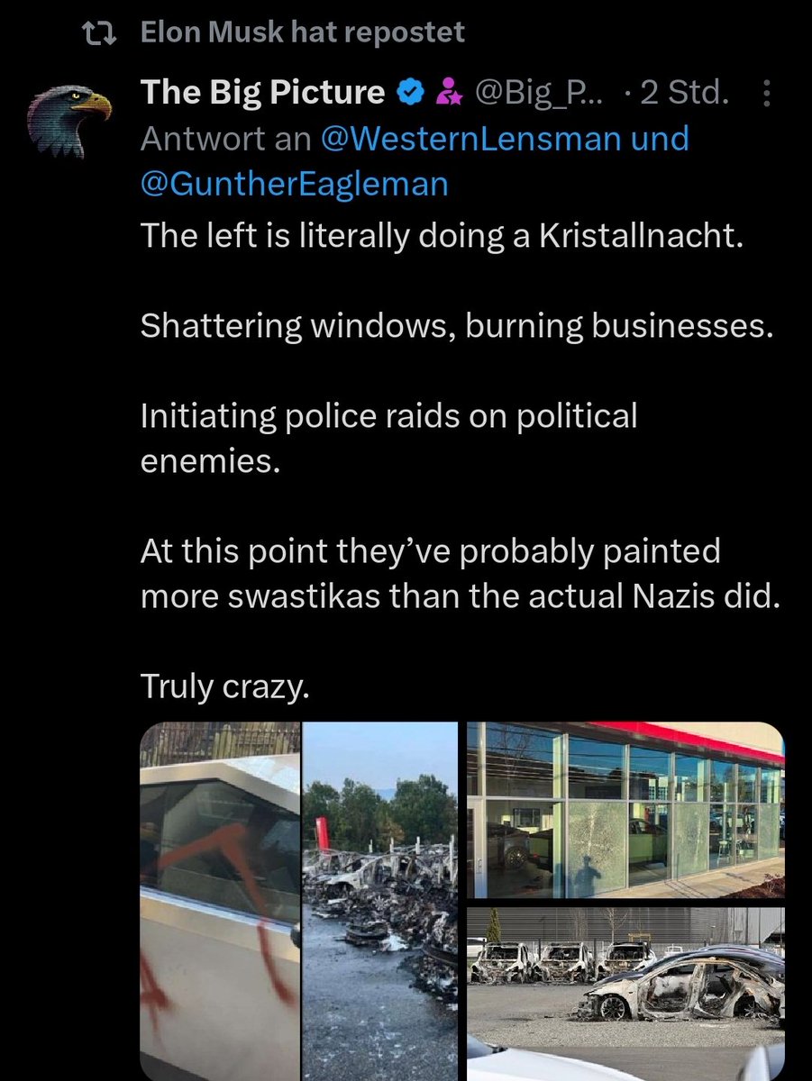 I am pretty sure Elon doesnt even know what the "Kristallnacht" was. Disturbing! #fcktesla