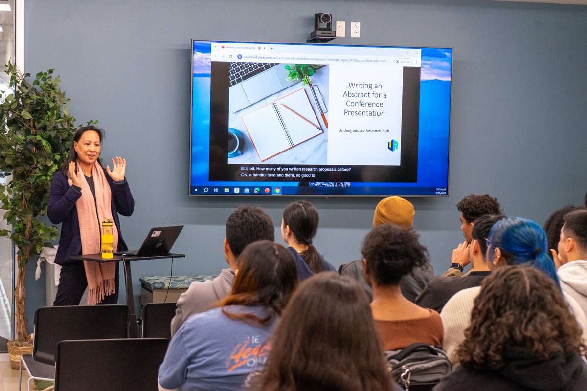 PATHSUCSD's tweet image. Last month, the PATHS Program welcomed Dr. Sophia Tsai, the Assistant Director of the Undergraduate Research Hub at UC San Diego, to present on "Writing an Abstract for Conference Presentation." Big thanks to Dr. Tsai for a wonderful workshop and her continued partnership!