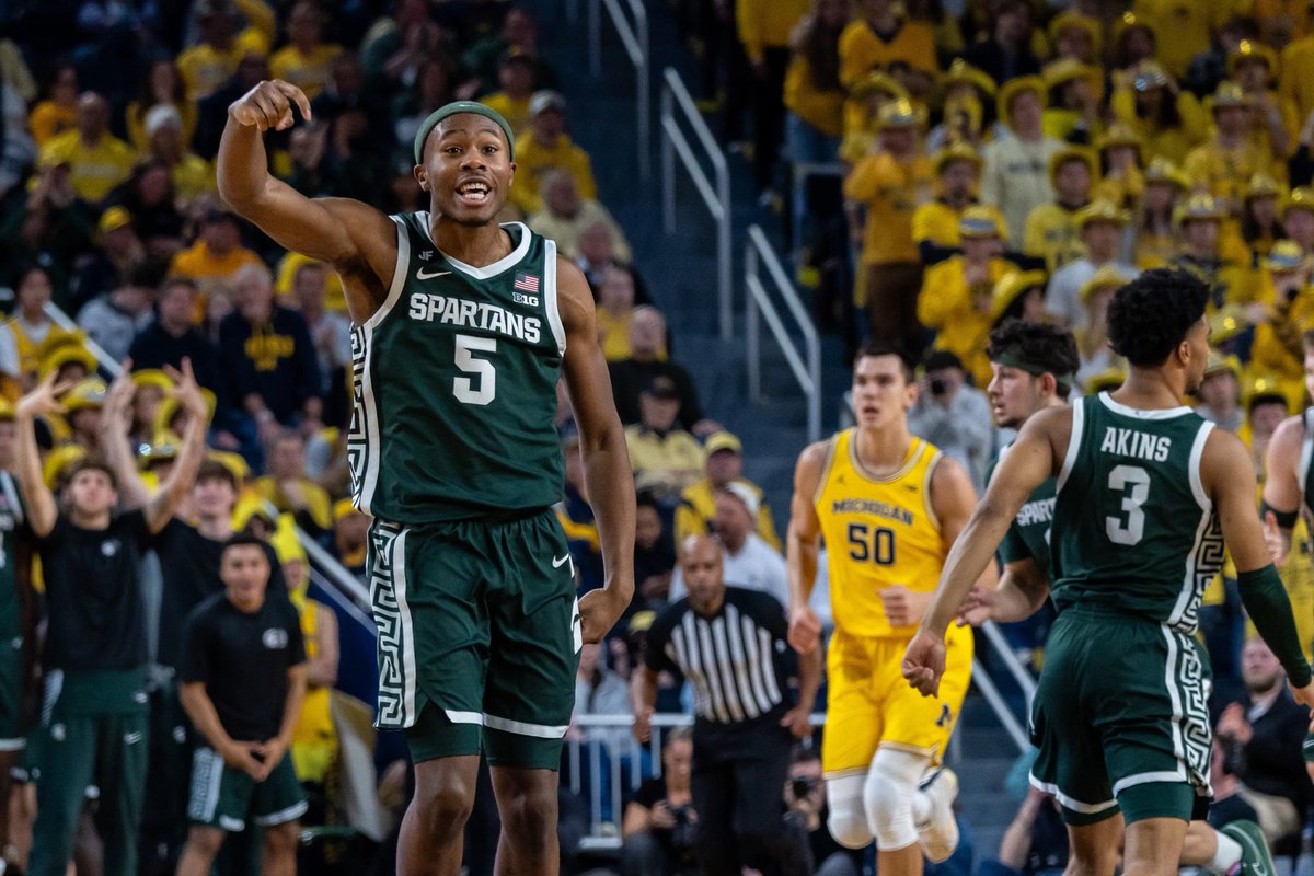 CBKReport's tweet image. Michigan State’s last 8 games:

Beat #23 Oregon by 10
Beat #17 Michigan by 17
Beat Iowa on senior night by 7
Beat #11 Wisconsin by 9
Beat #16 Maryland by 3
Beat #12 Michigan by 13
Beat #13 Purdue by 9
Beat #24 Illinois by 14 

ON FIRE 🔥