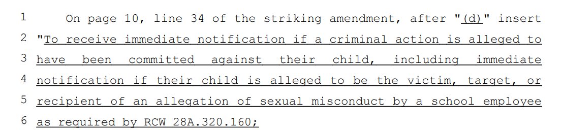 WAHouseDems's tweet photo. @PNW_working_mom @scruffaccio @pnwconservative @WASenDemocrats We adopted 2 amendments in HB 1296 requiring immediate notification of parents or guardians, 1 specific to school grounds &amp; 1 not specific to location. You can read the amendments in full here:
https://t.co/dt726MUTZB
https://t.co/6ZgRa64UB4 https://t.co/oUxCRrlB6i