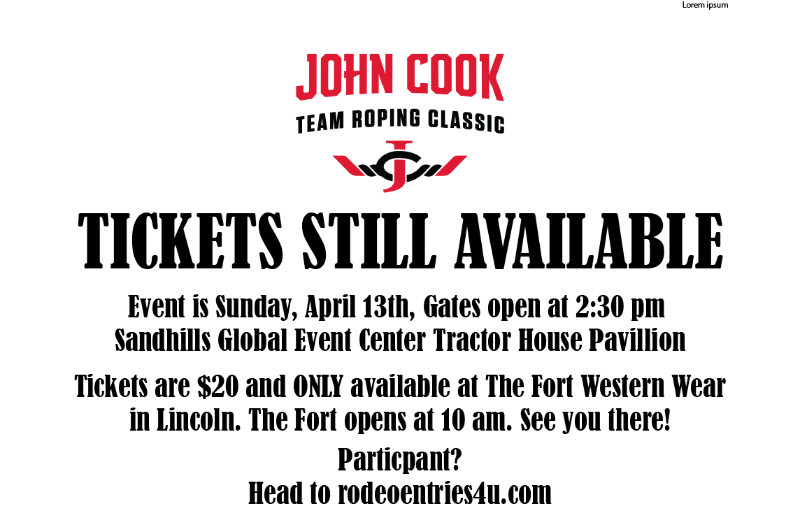 JohnCookRoping's tweet photo. We are one month away from the Inaugural John Cook Team Roping Classic! Tickets are still available at The Fort Western Wear in Lincoln and Registration information can be found at https://t.co/HDv194sr1f

Can't wait to see you there! https://t.co/k5z4oMCxvD
