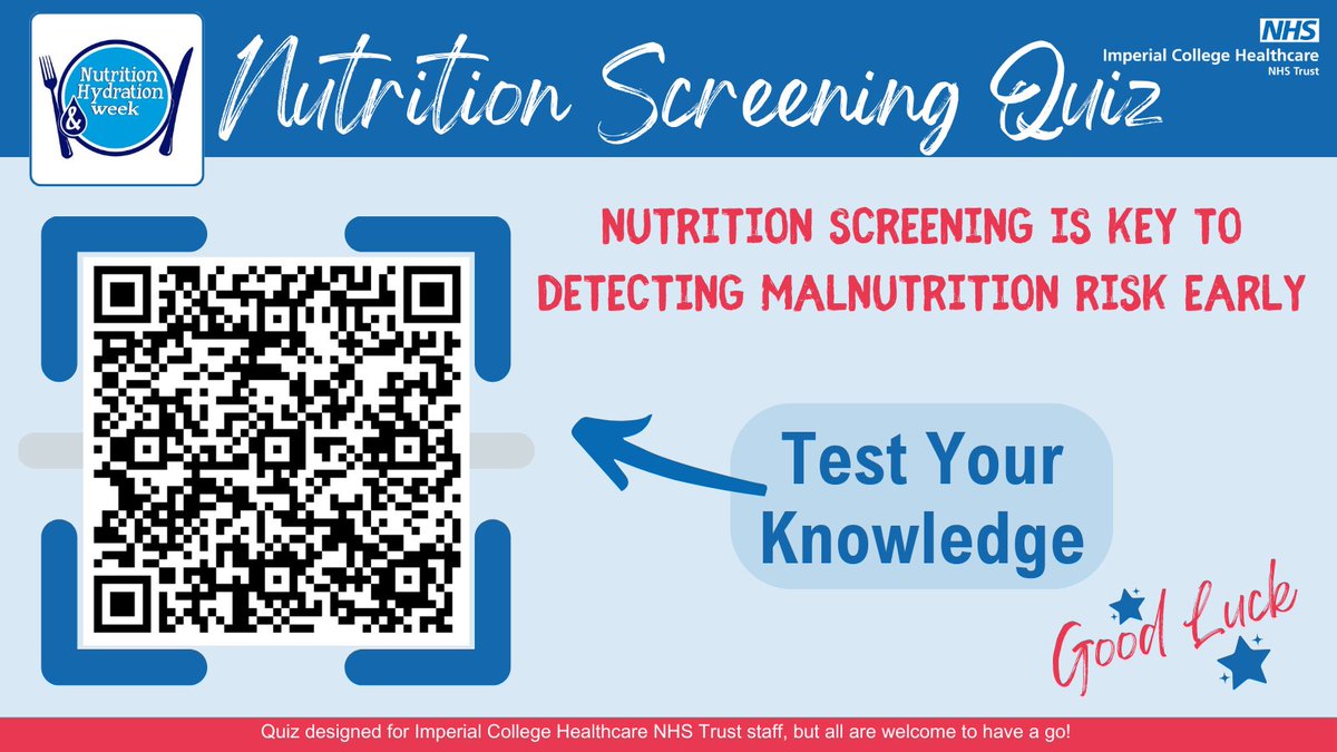 Annette Rugyendo RD (@annette_rd) on Twitter photo 🧠 Think you can spot malnutrition?
Screening is key to early detection, but malnutrition isn’t always obvious. Test your knowledge with our interactive quiz!
🔗 forms.office.com/e/gi7RFYNEiN
#NHWeek2025 #NutritionScreening
<a href="/NHWeek/">N&H Week</a> <a href="/ImperialPeople/">Imperial People 💙</a> <a href="/BDA_Dietitians/">British Dietetic Association</a> 🧠 Think you can spot malnutrition?
Screening is key to early detection, but malnutrition isn’t always obvious. Test your knowledge with our interactive quiz!
🔗 forms.office.com/e/gi7RFYNEiN
#NHWeek2025 #NutritionScreening
<a href="/NHWeek/">N&H Week</a> <a href="/ImperialPeople/">Imperial People 💙</a> <a href="/BDA_Dietitians/">British Dietetic Association</a>