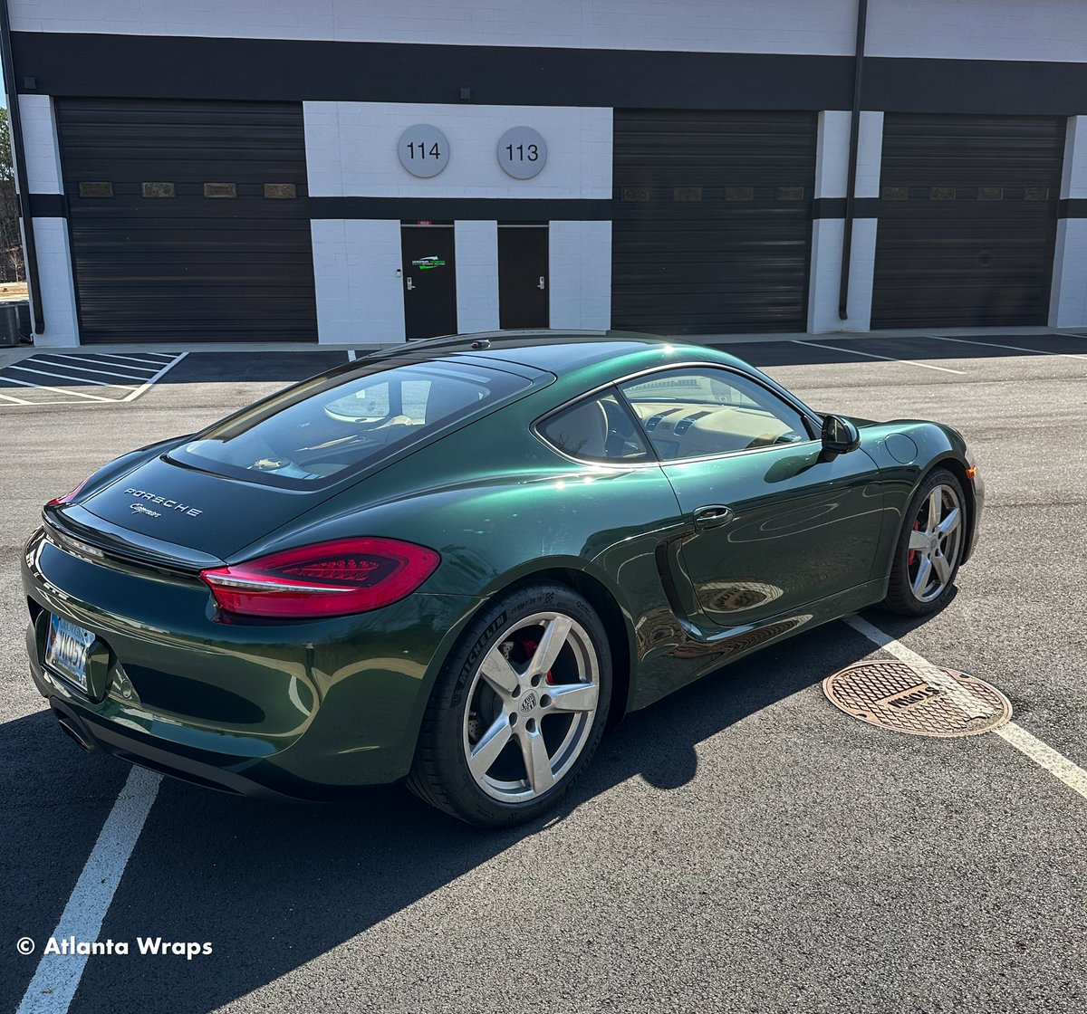AtlantaWraps's tweet photo. This 718 Porsche Cayman came in for an organic makeover! 🍀🍀 

Would you be able to guess this is a wrap and not a paint job?

#atlantawraps #atlanta #porsche #carwraps https://t.co/NLJBctDGSI