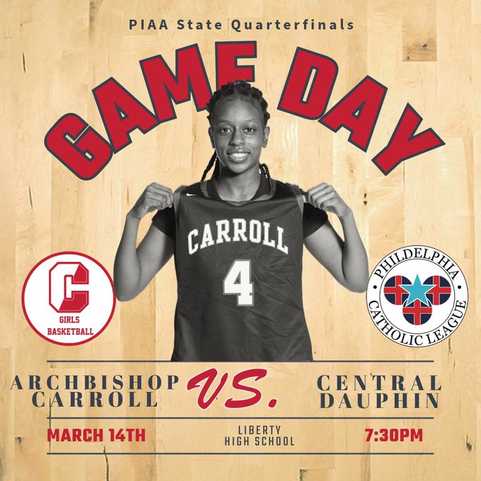 PIAA_Sports (@statepiaa) on Twitter photo 🔥🏀High School Basketball🔥
Archbishop Carroll vs Central Dauphin🔴Livestreams: bit.ly/4fXGr5G - 6A Girls' Championship"
today
@ 7:30p.
<a href="/cdladyrams/">CDGirlsBB</a> <a href="/CDAthletics/">CD Athletics</a> <a href="/jms1402/">Joe</a> <a href="/cdladyrams/">CDGirlsBB</a> <a href="/LSVSports/">LSV Sports</a> <a href="/PVGBBALL/">PV Girls Basketball</a> <a href="/Carroll_GBball/">ACHS Girls Bball</a> <a href="/coach_fletcher/">Coach Wayne Fletcher</a> <a href="/Carroll_GBball/">ACHS Girls Bball</a> 🔥🏀High School Basketball🔥
Archbishop Carroll vs Central Dauphin🔴Livestreams: bit.ly/4fXGr5G - 6A Girls' Championship"
today
@ 7:30p.
<a href="/cdladyrams/">CDGirlsBB</a> <a href="/CDAthletics/">CD Athletics</a> <a href="/jms1402/">Joe</a> <a href="/cdladyrams/">CDGirlsBB</a> <a href="/LSVSports/">LSV Sports</a> <a href="/PVGBBALL/">PV Girls Basketball</a> <a href="/Carroll_GBball/">ACHS Girls Bball</a> <a href="/coach_fletcher/">Coach Wayne Fletcher</a> <a href="/Carroll_GBball/">ACHS Girls Bball</a>