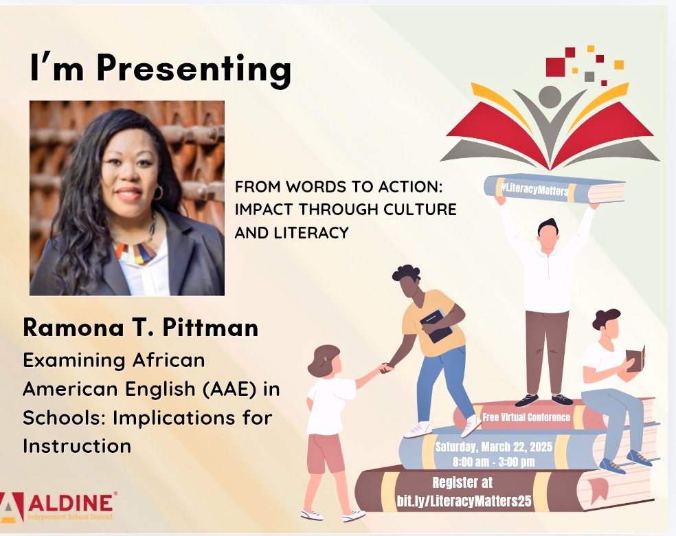 etomita (@emytomita) on Twitter photo Exciting News! 🚨 Dr. Pittman will be presenting at <a href="/AISDLitMatters/">LiteracyMatters</a> 2025! 🎉 Join our session on "Examining African American English" Sign up for the FREE conference today! Let’s elevate literacy! 📚✨ #AldineImpact 🚨Register TODAY! 🚨literacymatters2025.sched.com/?s=09 #Saturday 03.22.25 Exciting News! 🚨 Dr. Pittman will be presenting at <a href="/AISDLitMatters/">LiteracyMatters</a> 2025! 🎉 Join our session on "Examining African American English" Sign up for the FREE conference today! Let’s elevate literacy! 📚✨ #AldineImpact 🚨Register TODAY! 🚨literacymatters2025.sched.com/?s=09 #Saturday 03.22.25