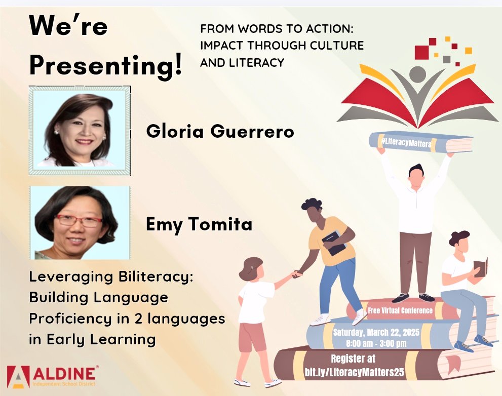 etomita (@emytomita) on Twitter photo 🚨 Exciting News! 🚨 We’ll be presenting at <a href="/AISDLitMatters/">LiteracyMatters</a> 2025! 🎉 Join our session on "Leveraging Biliteracy." Sign up for the FREE conference today! Let’s elevate literacy! 📚✨ #AldineImpact 🚨Register TODAY! 🚨
literacymatters2025.sched.com/?s=09 #Saturday 03.22.25 🚨 Exciting News! 🚨 We’ll be presenting at <a href="/AISDLitMatters/">LiteracyMatters</a> 2025! 🎉 Join our session on "Leveraging Biliteracy." Sign up for the FREE conference today! Let’s elevate literacy! 📚✨ #AldineImpact 🚨Register TODAY! 🚨
literacymatters2025.sched.com/?s=09 #Saturday 03.22.25