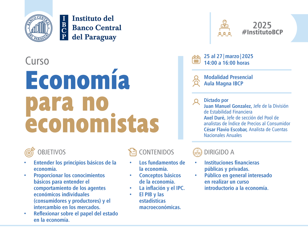 InstitutoBCP's tweet photo. El BCP invita al curso “Economía para no economistas”, para explorar los principales conceptos de la economía, con un enfoque claro y práctico.

25 al 27 de marzo
14.00 a 16.00 horas
Aula Magna del Instituto BCP
Curso presencial y gratuito

Inscripciones: https://t.co/V8Zb9wZ4je https://t.co/L9BgLMbBiC