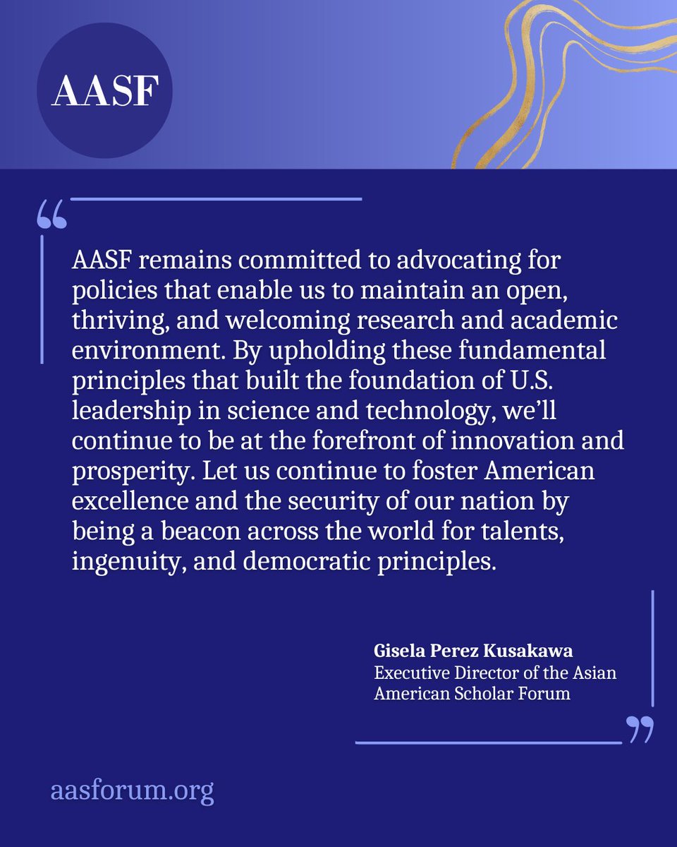 AASF remains committed to advocating for policies that enable us to maintain an open, thriving, and welcoming research and academic environment. Visit our website to view our full statement and sources: aasforum.org/2025/03/14/asi…