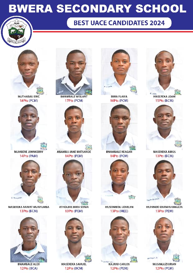 Bwera Secondary School (@bwerass) on Twitter photo <a href="/BweraSS/">Bwera Secondary School</a> congratulates students, teachers and parents upon the 2024 UACE <a href="/UNEB_UG/">Uganda National Examinations Board</a> results. <a href="/BweraSS/">Bwera Secondary School</a> congratulates students, teachers and parents upon the 2024 UACE <a href="/UNEB_UG/">Uganda National Examinations Board</a> results.