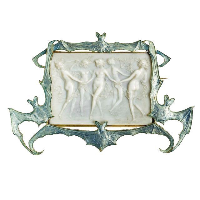 René Lalique, 'Dancing Nymphs in a Frame of Bats,' circa 1902