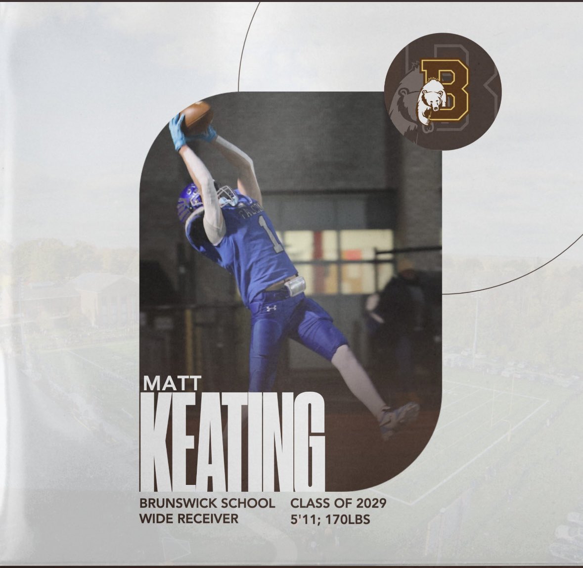mattkeating2009's tweet image. Thank you to my family, friends, teammates, & coaches at Ludlowe! After serious consideration with my family, I am excited to announce that I will be reclassifying into the class of 2029 & attending Brunswick School in the fall! @Coach_Wayne55 @Wick_Football_