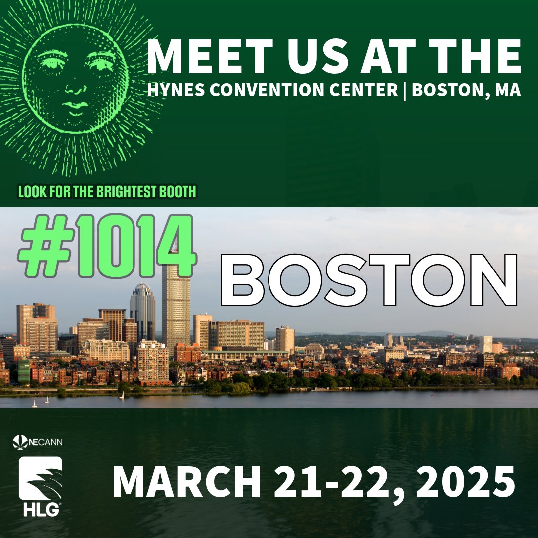 🌱 One week from today! 🌱 

We’re gearing up for NECANN Boston and can’t wait to connect with growers, industry pros, and innovators. Stop by booth #1014 to see how HLG’s industry-leading LED lighting can take your grow to the next level! 🚀