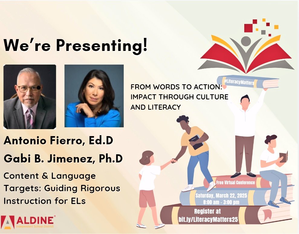etomita (@emytomita) on Twitter photo Exciting News! 🚨 Dr. Fierro & Dr. Jimenez will be presenting at <a href="/AISDLitMatters/">LiteracyMatters</a> 2025! 🎉 Join session on "Content & Language Targets" Sign up for the FREE conference today! Let’s elevate literacy! 📚✨ #AldineImpact 🚨Register TODAY! 🚨literacymatters2025.sched.com/?s=09 #Saturday 03.22.25 Exciting News! 🚨 Dr. Fierro & Dr. Jimenez will be presenting at <a href="/AISDLitMatters/">LiteracyMatters</a> 2025! 🎉 Join session on "Content & Language Targets" Sign up for the FREE conference today! Let’s elevate literacy! 📚✨ #AldineImpact 🚨Register TODAY! 🚨literacymatters2025.sched.com/?s=09 #Saturday 03.22.25