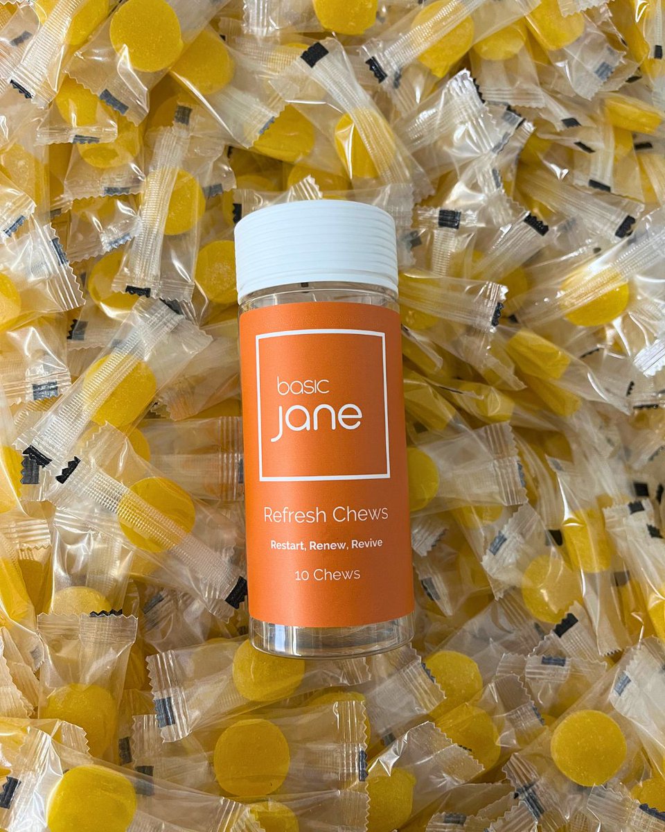 basic_jane_co's tweet photo. CBD + CBG = The Ultimate Refresh 🍃✨"

Power up your wellness with Refresh Chews—packed with CBD &amp; CBG to keep you feeling balanced, focused, and ready for anything. Grab a bottle and feel the difference! 💚

#RefreshChews #CBD #CBG #StayBalanced #BasicJane https://t.co/DelfLiVmvN