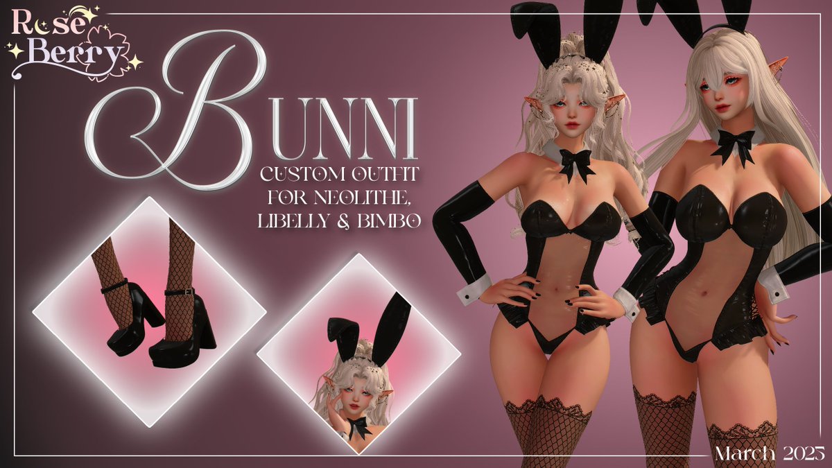 x_roseberry's tweet image. ✦ 𝐁𝐔𝐍𝐍𝐈 is available now!! 
&amp;gt;&amp;gt; For Neolithe, Libelly &amp;amp; Bimbo, with 3 chest sizes each ; Toggles on bodysuit &amp;amp; shoes ; Dyeable &amp;lt;&amp;lt;

Links on pinned post! ♥