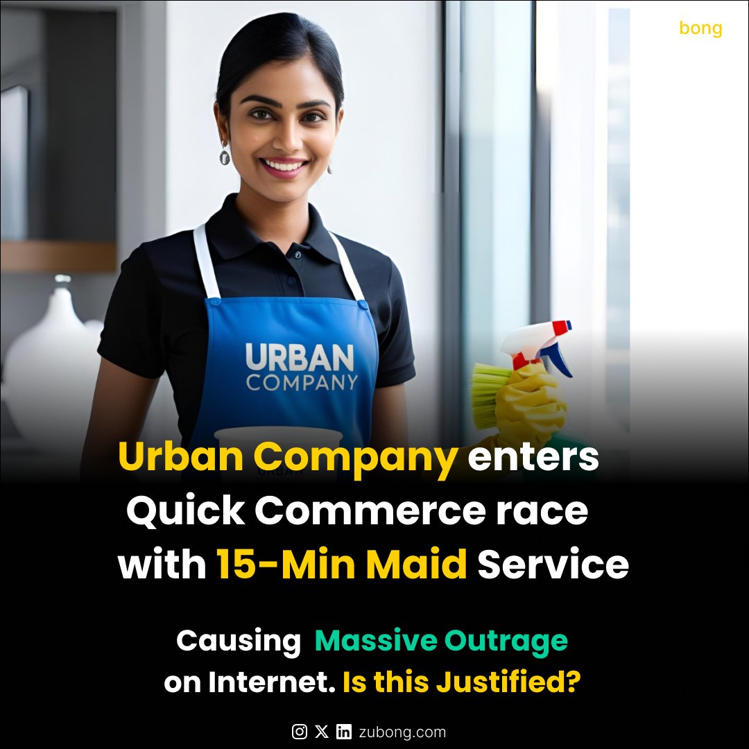 zubong_official's tweet photo. IPO-bound startup Urban Company has joined quick commerce bandwagon through its new offering Insta Maids – a 15-minute maid booking service.
#urbancompany #homeservices #homecleaning #maids #ipo #startups #onlinebuzz #startupnews #servicepartners #bengaluru #mumbai #copilot https://t.co/Hht2qtiFzN