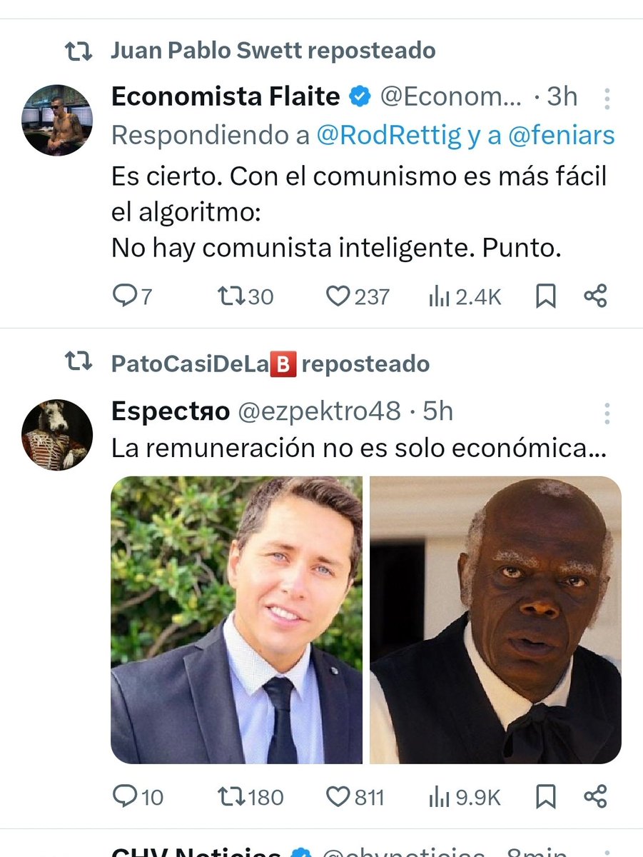 felgonzp's tweet photo. @Economistflaite @RodRettig @feniars El algoritmo de Twitter es más fácil.
Te asocia al nuevo referente de tu sector ideológico. 
Y más gil el que te da RT @juanpabloswett https://t.co/U5bNjZIJZS