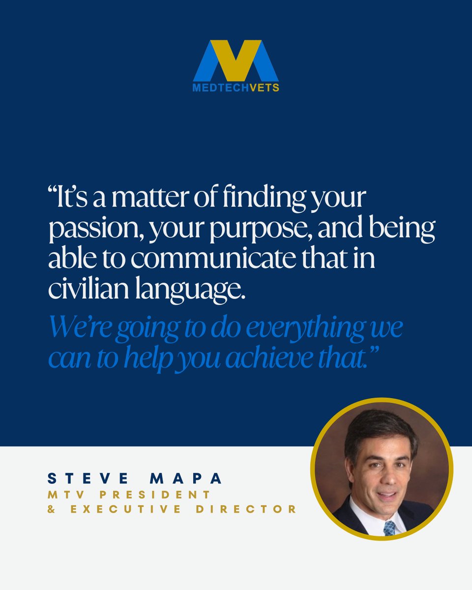 At MedTechVets, we empower Veterans to translate military experience into impactful careers in MedTech. Through mentorship, training, and networking, we help you communicate your value and take the next step.

Learn more: medtechvets.org

#veterancommunity #medtech