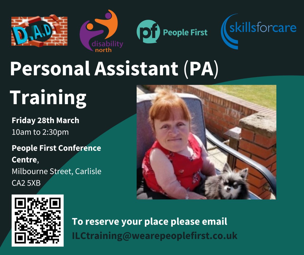 People First Independent Advocacy (@peoplefirst111) on Twitter photo Ever considered becoming a PA?
Or are you already a PA looking to develop your skills?
Join us at our Conference Centre to have a jam packed day of learning new skills and exploring a wide range of topics.
To apply, use the QR code or email ILCtraining@wearepeoplefirst.co.uk. Ever considered becoming a PA?
Or are you already a PA looking to develop your skills?
Join us at our Conference Centre to have a jam packed day of learning new skills and exploring a wide range of topics.
To apply, use the QR code or email ILCtraining@wearepeoplefirst.co.uk.