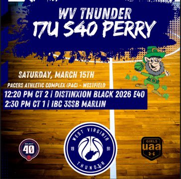 We start the AAU season off <a href="/SelectEventsBB/">Select Events Basketball</a> The Shamrock ☘️ 
You can find this talented group of Juniors &amp; Sophomore at The PAC.  Let this journey begin!   Excited to be a part of it!!   💯  @WVaThunderRiego <a href="/dannyriego/">Danny Riego</a> <a href="/CoachTJPerry/">T.J. Perry</a> <a href="/SCSchoen15/">Coach Scott Schoen</a> <a href="/WVThunderUAA/">West Virginia Thunder UAA</a> #HardWorkPays