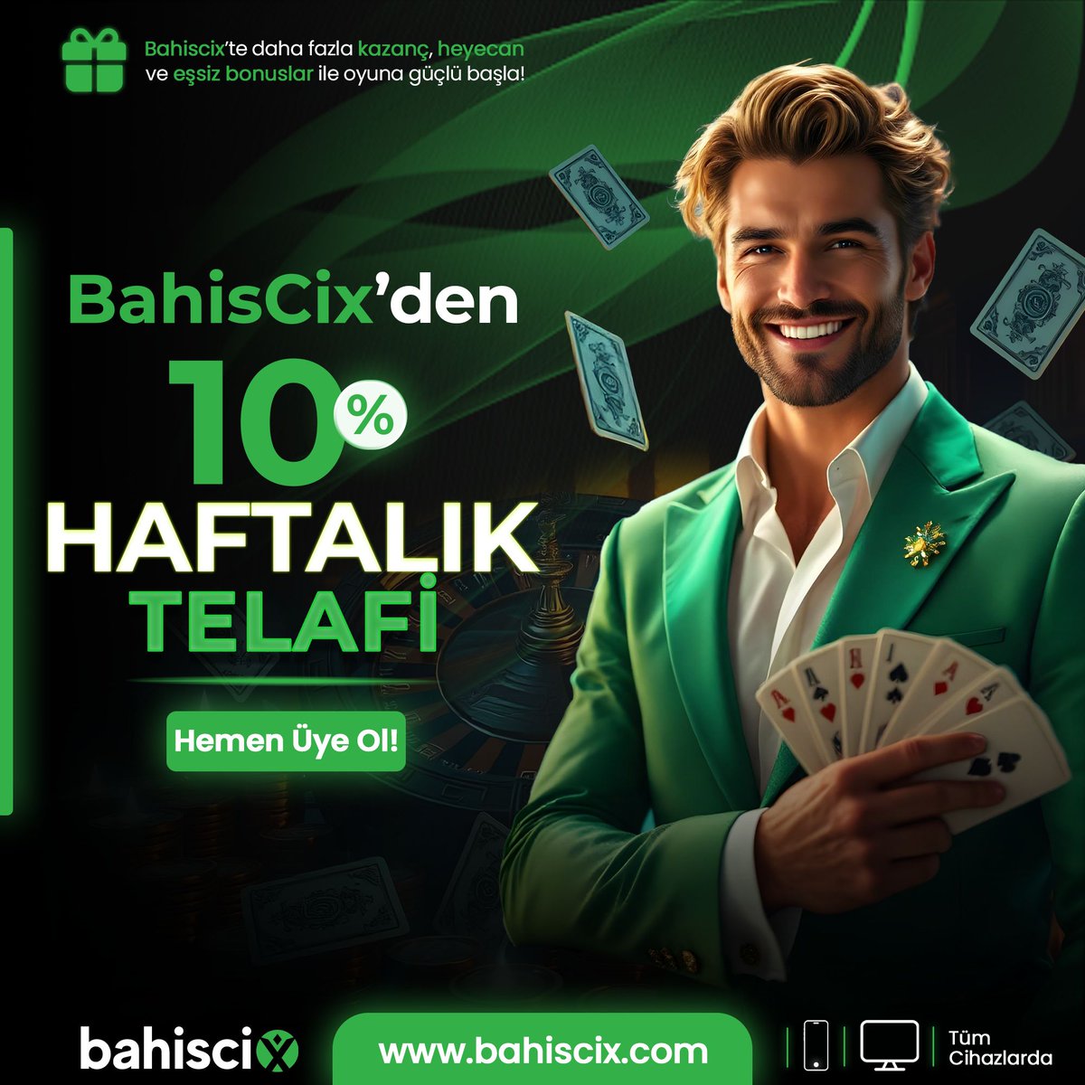 bahiscixgiris's tweet photo. ❤️ BAHİSCİX den %10 HAFTALIK TELAFİ BONUSU

💎LİMİTSİZ EĞLENCE...

💸"Casino Eğlencesine Devam, Haftalık %10 Bonus!"

🏆 7/24 hızlı ve güvenli yatırım çekim #BahisCix'te!

💚 https://t.co/UUvGZAhLsh https://t.co/MIpppO57Nr