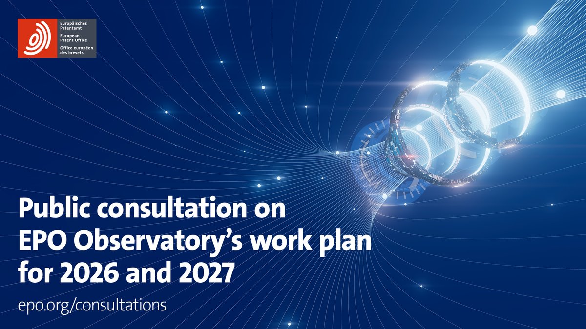 EPOorg's tweet image. 🚨 Last chance to take part in the public consultation that will shape the EPO Observatory’s priorities for 2026-2027. 
 
Share your thoughts by 17 March 🔗 epo.org/consultations  

#PublicConsultation #EPOObservatory