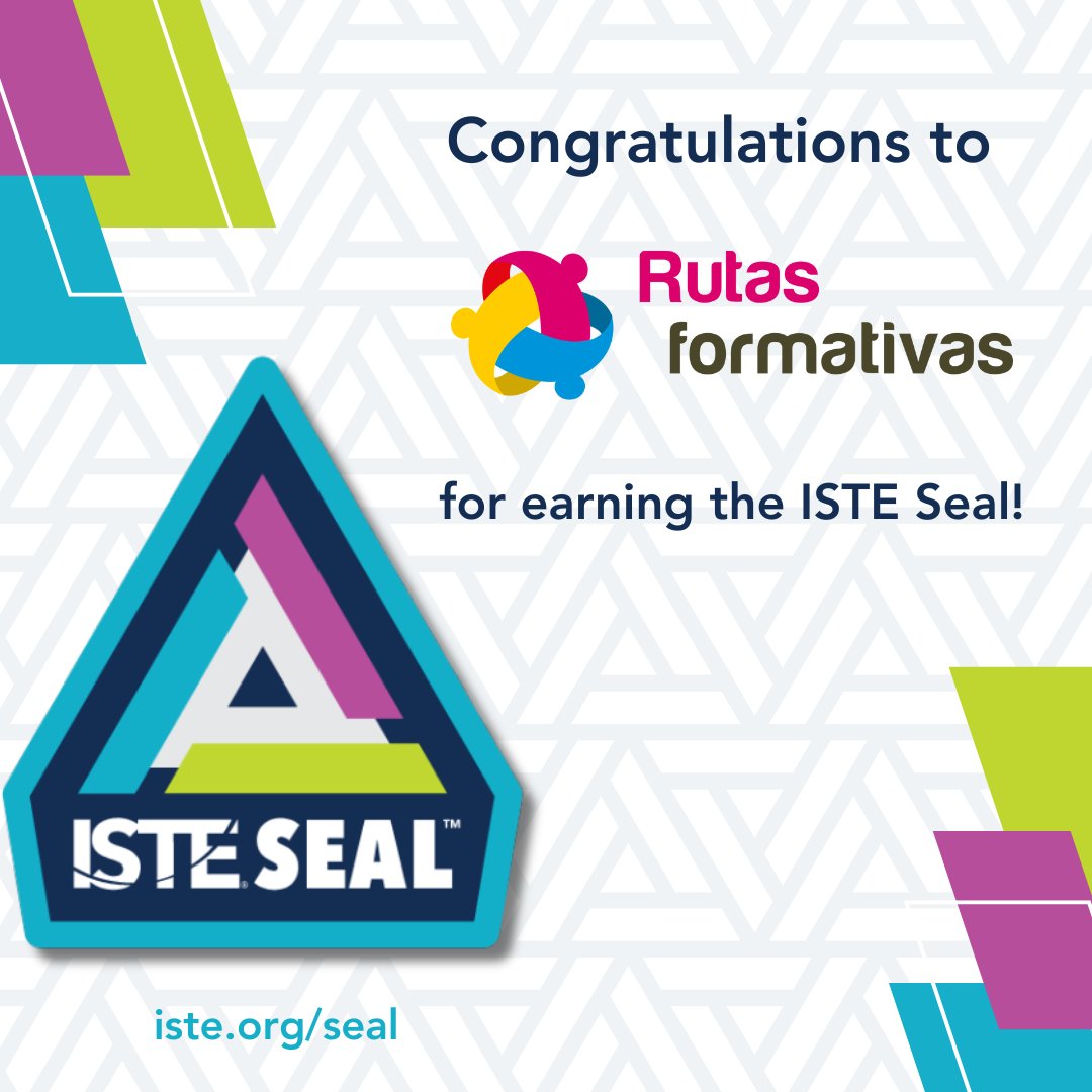 ISTEofficial's tweet image. 🎉 Congrats to @santillanagrupo! Rutas Formativas has earned the ISTE Seal for its commitment to inclusive &amp;amp; equitable teaching. 
Reviewers praised its diverse perspectives &amp;amp; practical case studies that empower educators.
Learn more  hubs.ly/Q03bRJq-0
#ISTESeal