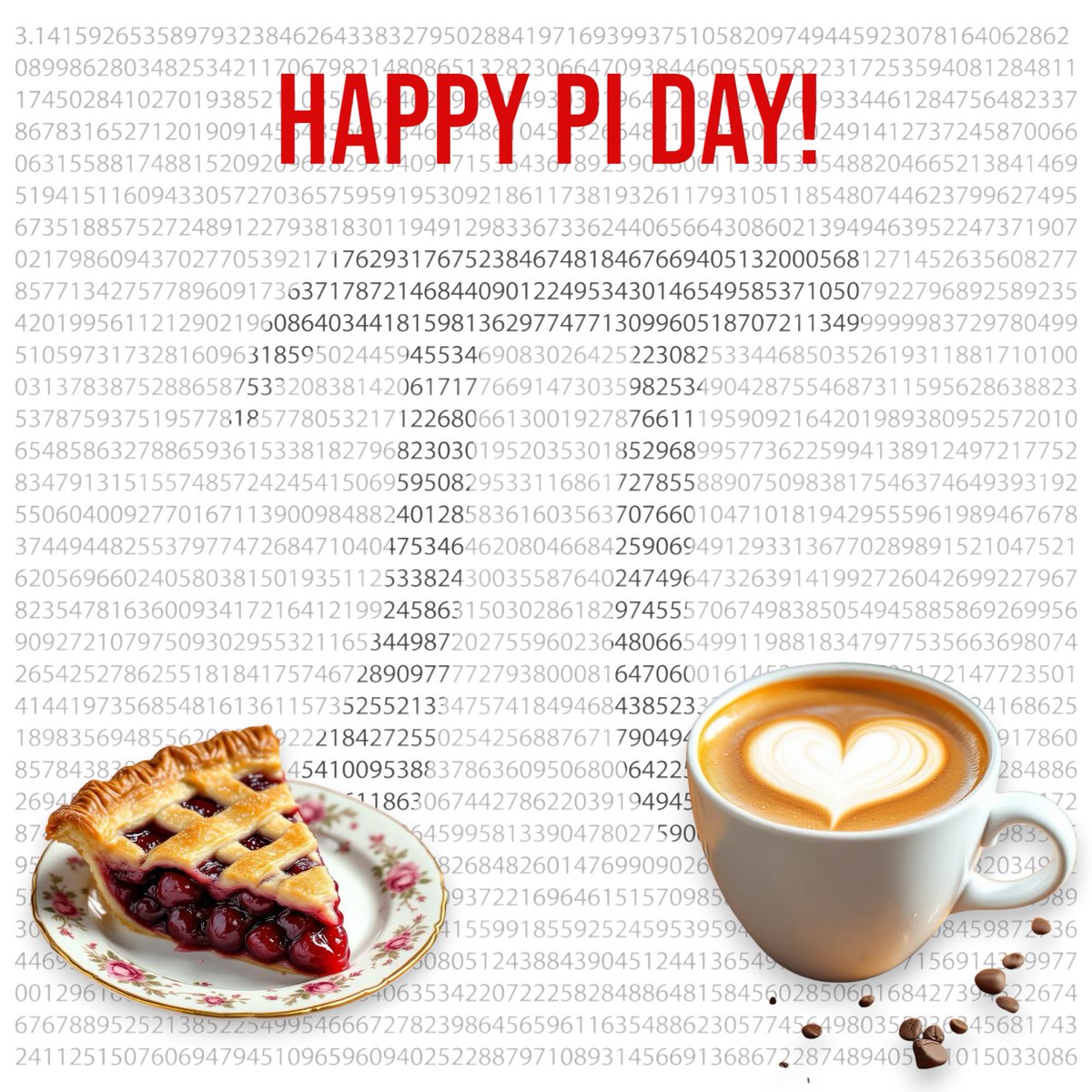 1stline's tweet image. Pi may be irrational, but loving pie is completely reasonable! Here’s to infinite coffee and endless pie!☕
#lovepie #PiDay #irrational #infinite #coffee
