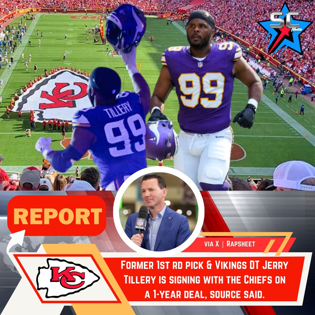 Starcade Media on X: "Former 1st rd pick & #Vikings DT Jerry Tillery is signing with the #Chiefs on a 1-year deal. via | @RapSheet https://t.co/FgNj5oABFA" / X