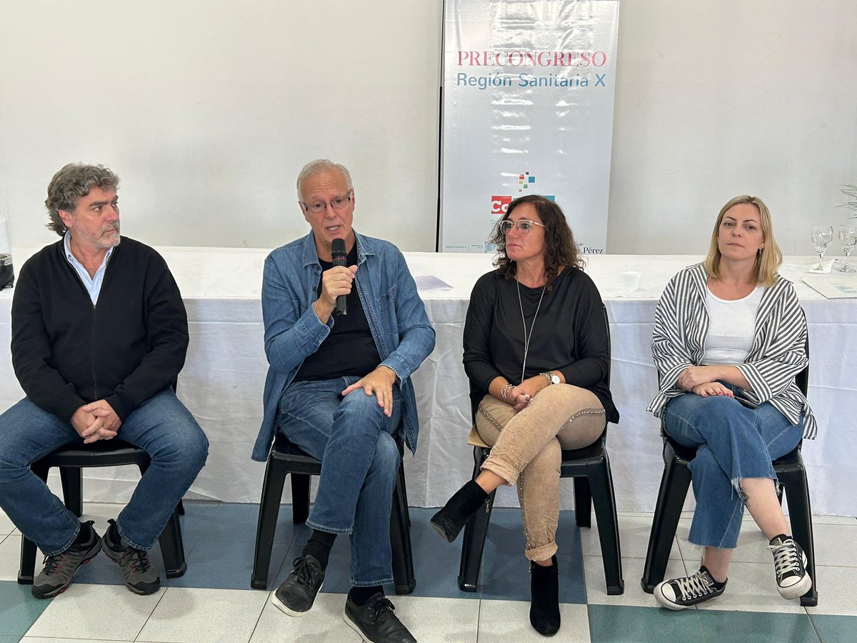 Junto a compañerxs de la <a href="/RegionSanX/">Región Sanitaria X</a> compartimos en #RoquePérez el primer Pre-Congreso camino al <a href="/_COSAPRO/">Consejo de Salud de la Provincia de Buenos Aires</a> 2025. A pesar del ajuste feroz de #Milei, en PBA con el apoyo y la decisión política de <a href="/Kicillofok/">Axel Kicillof</a> nos seguimos organizando.