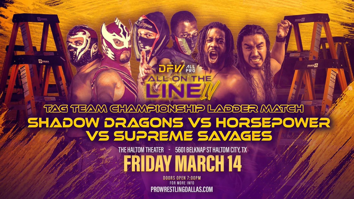 NateConcrete's tweet photo. Tonight!!! #DFWAllPro nothing will ever be the same!!!
#prowrestling #laddermatch https://t.co/CZRRS18NiG