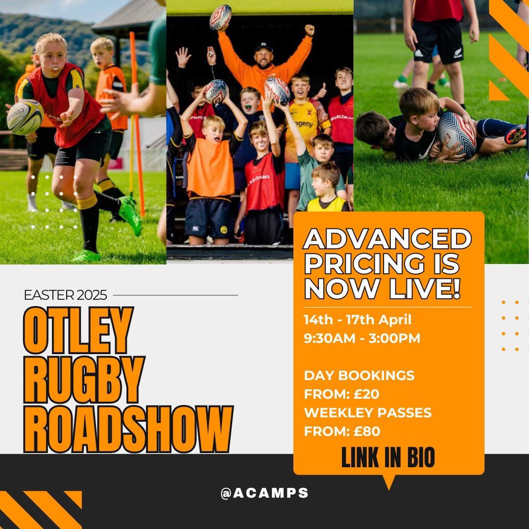 ACamps (@acamps_uk) on Twitter photo Secure your spot at ACamps Rugby with our Advanced Pricing! Book before March 21st to enjoy discounted rates. Prices increase from March 22nd onwards—don’t miss out! Link in bio to book⚽🏀🎯 #ACamps #ActiveCamp #EarlyBirdDeals <a href="/IlkleyRugby/">Ilkley RFC Official</a> <a href="/otleyrugbyclub/">@OtleyRugbyClub</a> Secure your spot at ACamps Rugby with our Advanced Pricing! Book before March 21st to enjoy discounted rates. Prices increase from March 22nd onwards—don’t miss out! Link in bio to book⚽🏀🎯 #ACamps #ActiveCamp #EarlyBirdDeals <a href="/IlkleyRugby/">Ilkley RFC Official</a> <a href="/otleyrugbyclub/">@OtleyRugbyClub</a>
