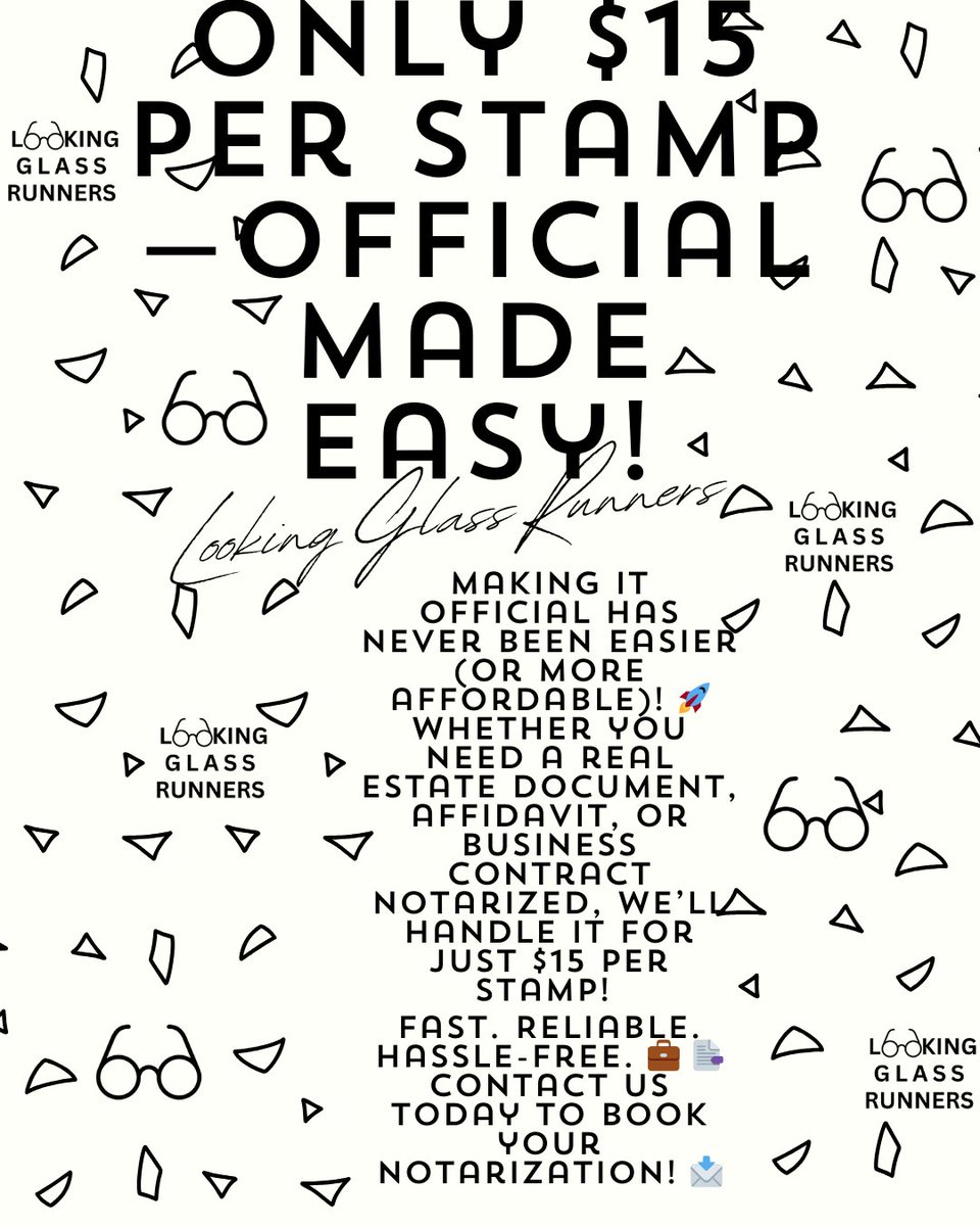 lookingglassrun's tweet image. Making it official has never been easier (or more affordable)! 📷 Fast. Reliable. Hassle-free. Contact us today to book your notarization! 📷 #NotaryOnDemand #SealTheDeal #EasyNotary #AffordableNotary #LegalMadeSimple #CertifiedAndStamped #QuickAndEasy #notarymadesimple