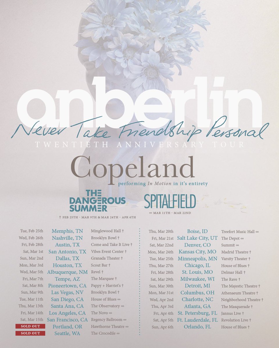 Anberlin (@anberlin) on Twitter photo So stoked to have <a href="/dangeroussummer/">The Dangerous Summer</a> back on tour with us starting March 24th! Get your tickets at anberlin.com So stoked to have <a href="/dangeroussummer/">The Dangerous Summer</a> back on tour with us starting March 24th! Get your tickets at anberlin.com