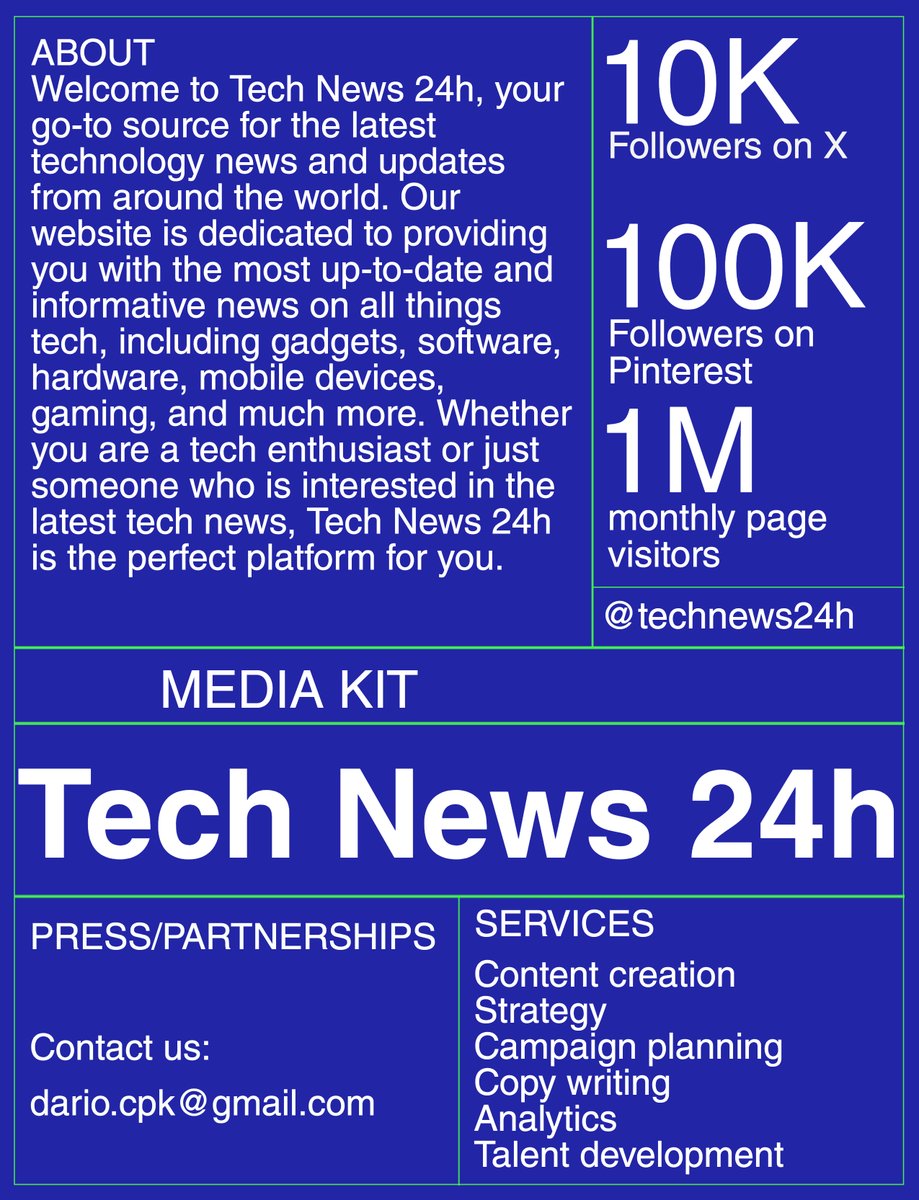 TechNews24h's tweet image. Do you like the design? 
#technews24h #marketing #advertising #business #socialmedia #influencers #mediakit