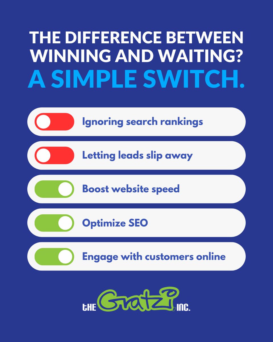 TheGratzi's tweet photo. Success in digital marketing isn’t complicated, it’s just about making the right switch. 💡

Turn off what’s holding you back. Turn on what drives results. ⚡

Call The Gratzi at (262) 764-2012 to start today!

#SEO #TheGratzi #DigitalGrowth #MarketingMadeEasy #DigitalMarketing https://t.co/32wzsNxVTr