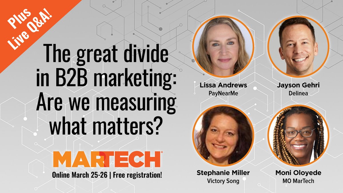 martechismktg's tweet photo. Metrics don’t always tell the full story. It's time to bridge the gap between what we track & what actually drives growth. https://t.co/07fQs9mmEb
#MarTechConf https://t.co/ynA4gBNzXt