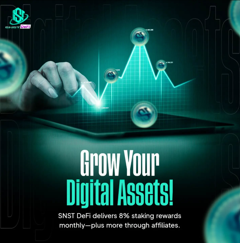 Stake with SNST DeFi and watch your assets multiply with 8% staking rewards monthly. Take advantage of a seamless affiliate system to drive your growth even further. The future of DeFi rewards is here—don’t miss out!

snst.finance
linktr.ee/SmoothSNST