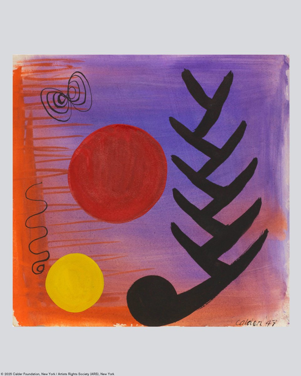 Although Calder began working in gouache in the 1920s, it wasn’t until the 1940s that he delved into the unexpected medium. Read more: tinyurl.com/r4y44854