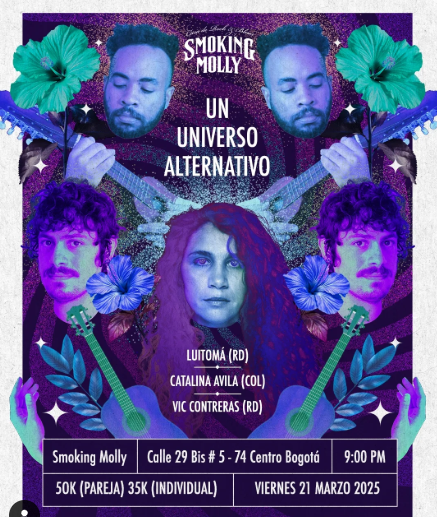 Invitados a conocer el Universo de <a href="/catavilaoficial/">Catalina Avila</a> a esta hora en <a href="/RadioUNAL/">Radio UNAL</a> con música en vivo y todo y enterese de su próximo concierto el viernes 21 de marzo en <a href="/SmokingMolly/">SmokingMolly</a> con <a href="/ViccontrerasVic/">Vic Contreras</a> <a href="/luitomard/">Luitomá</a> 🇩🇴 <a href="/chuckygarcia/">Chucky García</a> <a href="/themusicpimp/">Alejandro Marin</a>  en 98.5 fm y radio.unal.edu.co