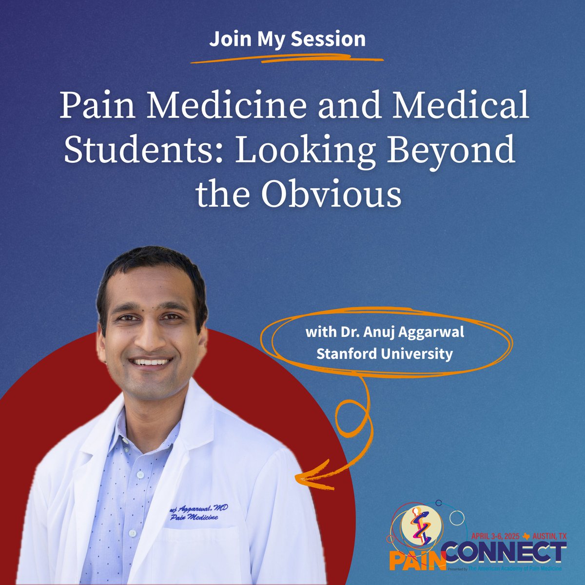 Stanford Pain Medicine (@stanfordpain) on Twitter photo At <a href="/AmerAcadPainMed/">American Academy of Pain Medicine (AAPM)</a> Pain Connect 2025, Dr. Anuj Aggarwal will challenge pain physicians to rethink their role in medical education. Pain physicians bring expertise that extends beyond traditional domains—so why aren’t we leading conversations on communication, ethics, and the At <a href="/AmerAcadPainMed/">American Academy of Pain Medicine (AAPM)</a> Pain Connect 2025, Dr. Anuj Aggarwal will challenge pain physicians to rethink their role in medical education. Pain physicians bring expertise that extends beyond traditional domains—so why aren’t we leading conversations on communication, ethics, and the