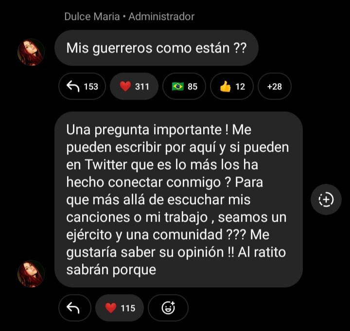 📸 <a href="/DulceMaria/">Dulce Maria</a> a través de su grupo de difusión en "Guerreros DM" 🏹♥️ en Instagram