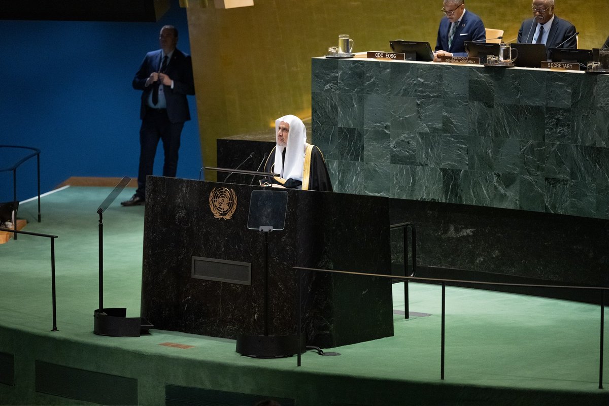 MWLOrg_en's tweet image. At the official invitation of the President of the United Nations General Assembly to deliver a keynote address:

His Excellency Sheikh Dr. #MohammedAlissa @MhmdAlissa, the Secretary-General of the #MuslimWorldLeague and Chairman of the Organization of Muslim Scholars, arrived