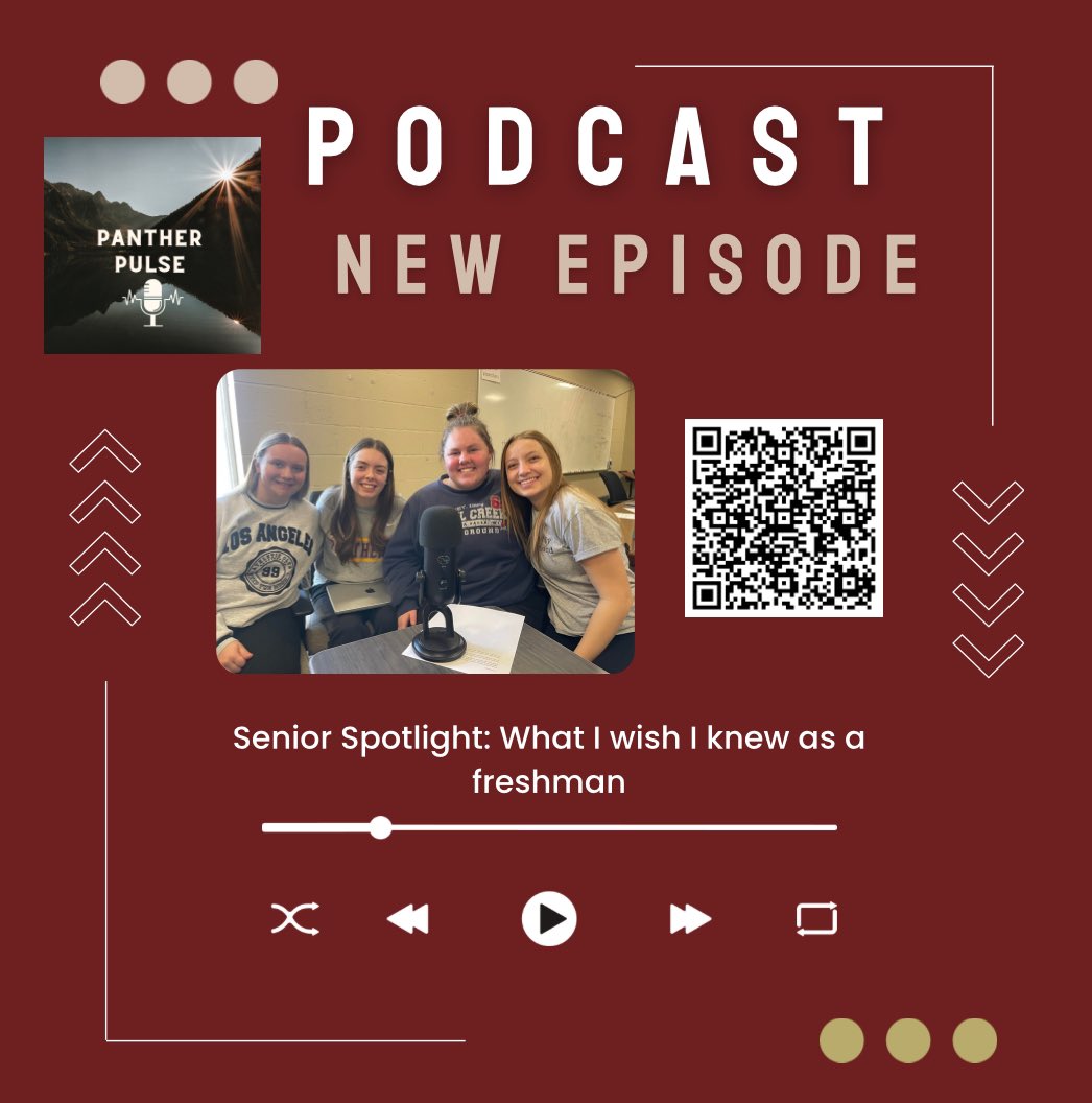 🎧 New Episode with four seniors sharing their wisdom, experiences, and advice for incoming freshmen. From tackling challenges to making the most of high school, this episode is packed with great insights! 
🎙️ Listen on Spotify or Apple Podcast by searching “The Panther Pulse”