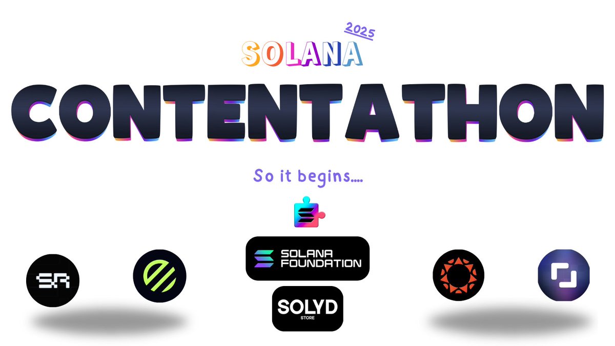 SolanaCollectiv's tweet photo. The first set of tracks for Solana Contentathon 2025 are LIVE  NOW on @SuperteamEarn 

Phase 1 Tracks:

▫️@exchgART - Juried Art Contest by Exchange Art - https://t.co/iebtORUc2r

▫️ @heliuslabs - Solana vs. The World - https://t.co/35A1gBEkzR

▫️ @renzoai -  Write about Renzo - https://t.co/CJqBHBqgZe

▫️@renzoai - Create Renzo Infographic - https://t.co/0bgapsEISo

▫️@SkyRiseLabs - Fast-Paced, Engaging Explainer Videos - https://t.co/PcFDegqgbE

▫️@SolanaFndn - Create a Solana Accelerate Conference Promo Video - https://t.co/mhn3ShB3KD

▫️@SolanaFndn - Decentralized Wireless DePIN market map - https://t.co/142eC0JS3e

▫️@SOLYD_STORE -  Reimagining physical products with SOLYD - https://t.co/IyggPVeASh

▫️
▫️🔗 You can find all track information and links in one place here: https://t.co/M3JNfuuIAs
(This page will update as more Tracks go live)

We will be releasing more tracks + more sponsors as they go LIVE on Earn. You can find those announcements here on our X and in our Discord (in Bio). Stay tuned fam! 

Now.. go forth and CREATE 🤘