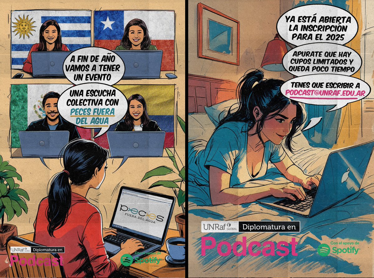 Novedades de la Diplomatura en Podcast de la UNRaf. Vuelve <a href="/SpotifyARG/">Spotify Argentina</a> a apoyarnos con clases y materiales, regresa <a href="/ignaciolaras/">Ignacio Lara</a> con su seminario y se suma un nuevo seminario sorpresa. También siguen las alianzas con <a href="/EstereoFestival/">EstereoFestival</a> y <a href="/porfueradelagua/">pecesfueradelagua</a> 👇
lnkd.in/diyyh9ev